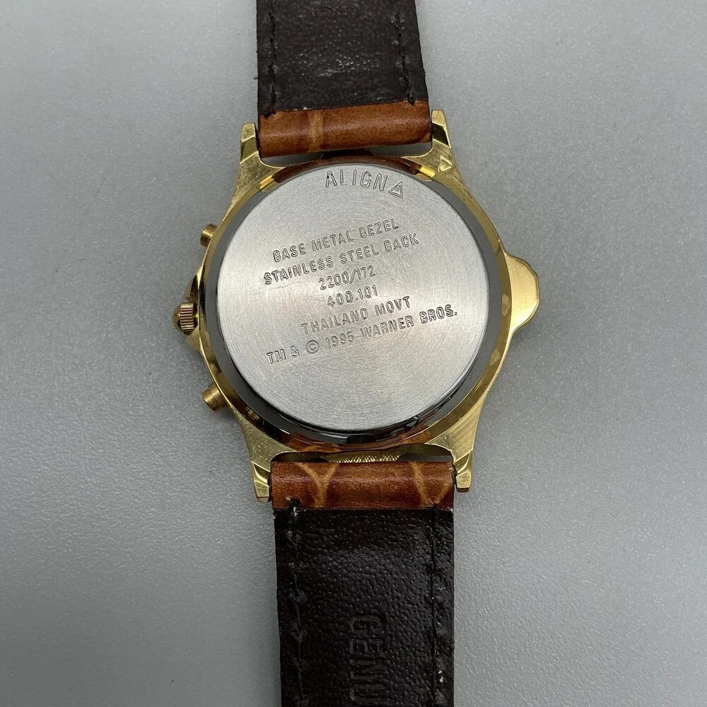 Vintage Armitron We Sing Mens Watch 36mm Taz Musical Dial Gold Tone New Battery
